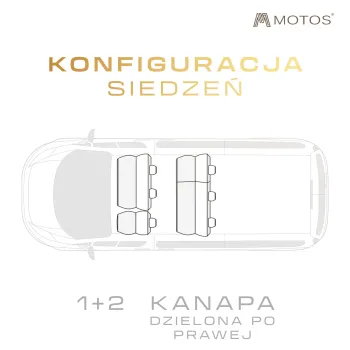 Pokrowiec do Volkswagen Transporter T5 2003-2015 6 osobowy, kanapa dzielona