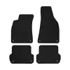 Dywaniki welurowe MOTOS Premium™ do SEAT Exeo 2008-2013 - Czarna lamówka skórzana (błyszcząca) obszyta czerwoną i białą nicią
