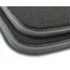 Dywaniki welurowe Premium do Peugeot 3008 II 2016-2024 - Czarna lamówka matowa (nubuk) obszyta czarną nicią z dwustrefową klimatyzacją