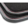 Dywaniki welurowe Premium do Ford Explorer V 2010-2019 - Czarna lamówka skórzana (błyszcząca) obszyta czerwoną nicią długość dywanika kierowcy od stro