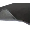 Dywaniki welurowe MOTOS Premium™ do Skoda Octavia II 2004-2013 - Czarna lamówka skórzana (błyszcząca) obszyta czerwoną i niebieską nicią wersja przed