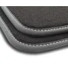 Dywaniki welurowe Premium do Peugeot Boxer III od 2014 - Czarna lamówka matowa (nubuk) obszyta białą nicią
