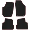 Dywaniki welurowe MOTOS Standard™ do SEAT Cordoba II 2002-2009 - Czarno-czerwona lamówka materiałowa 4 stopery
