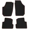 Dywaniki welurowe MOTOS Standard™ do SEAT Cordoba II 2002-2009 - Czarno-brązowa lamówka materiałowa 4 stopery