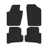 Dywaniki welurowe MOTOS Premium™ do SEAT Ibiza 2008-2017 - Czarna lamówka skórzana (błyszcząca) obszyta czarną nicią