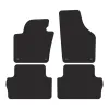 Dywaniki welurowe MOTOS Premium™ do Volkswagen Sharan 2010-2020 wersja 5 osobowa - Czarna lamówka skórzana (błyszcząca) obszyta czarną nicią