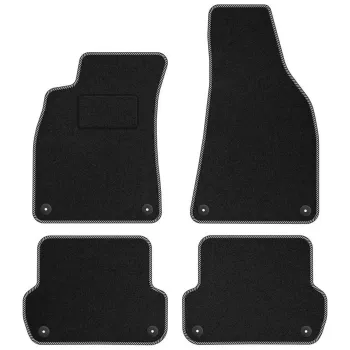 Dywaniki welurowe MOTOS Standard™ do SEAT Exeo 2008-2013 - Czarno-biała lamówka materiałowa