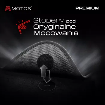 Dywaniki welurowe MOTOS Premium™ do BMW Seria 7 F02 2008-2015 - Czarna lamówka skórzana (błyszcząca) obszyta czarną nicią, Long