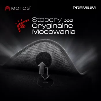 Dywaniki welurowe MOTOS Premium™ do Suzuki Grand Vitara II 2005-2014 - Czarna lamówka matowa (nubuk) obszyta czarną nicią wersja przed liftingiem (200