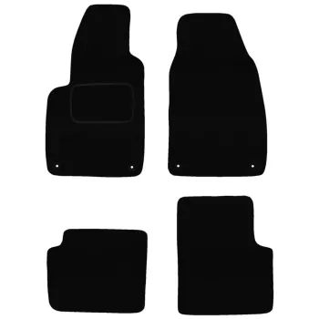 Dywaniki welurowe MOTOS Standard™ do Fiat 500 od 2020 Hybryda - Czarno-biała lamówka materiałowa