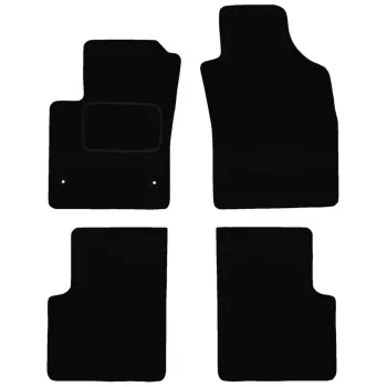 Dywaniki welurowe MOTOS Standard™ do Fiat Panda od 2012 - Czarno-biała lamówka materiałowa