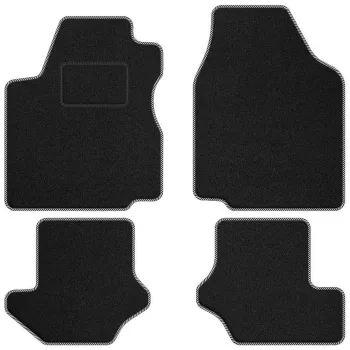 Dywaniki welurowe MOTOS Standard™ do Ford Fiesta 1995-2002 - Czarno-biała lamówka materiałowa 4 rzepy