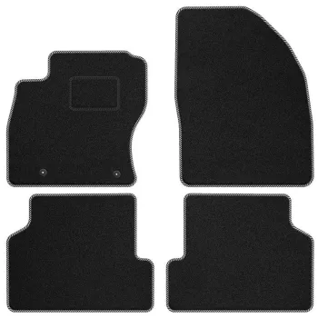 Dywaniki welurowe MOTOS Standard™ do Ford Focus 2004-2011 - Czarno-biała lamówka materiałowa