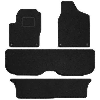 Dywaniki welurowe MOTOS Standard™ do Ford Galaxy 1995-2006 wersja 7 osobowa - Czarna lamówka materiałowa