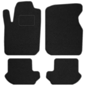 Dywaniki welurowe MOTOS Standard™ do Ford Ka 1996-2008 - Czarno-biała lamówka materiałowa przed liftingiem (1996-2003)
