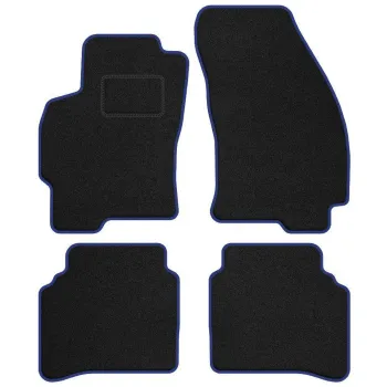 Dywaniki welurowe MOTOS Standard™ do Ford Mondeo 2000-2007 - Czarno-niebieska lamówka materiałowa 4 rzepy