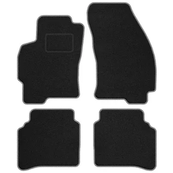 Dywaniki welurowe MOTOS Standard™ do Ford Mondeo 2000-2007 - Czarno-biała lamówka materiałowa 4 rzepy