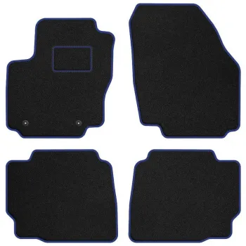 Dywaniki welurowe MOTOS Standard™ do Ford Mondeo 2007-2014 - Czarno-niebieska lamówka materiałowa