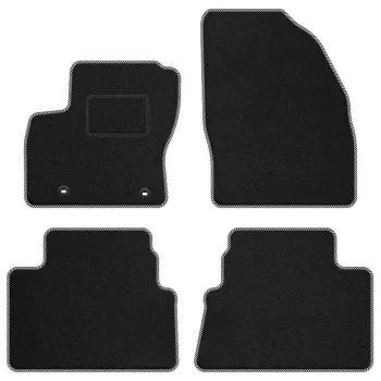 Dywaniki welurowe MOTOS Standard™ do Ford Kuga I 2008-2013 - Czarno-biała lamówka materiałowa 4 stopery