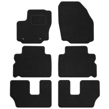 Dywaniki welurowe MOTOS Standard™ do Ford S-MAX 2006-2015 - Czarna lamówka materiałowa wersja 7 osobowa