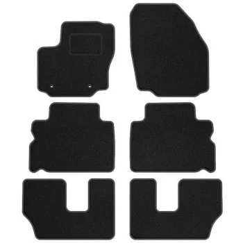 Dywaniki welurowe MOTOS Standard™ do Ford S-MAX 2006-2015 - Czarno-szara lamówka materiałowa wersja 7 osobowa