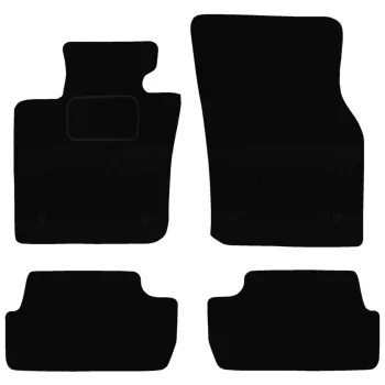 Dywaniki welurowe MOTOS Standard™ do Mini Cooper od 2014 - Czarno-biała lamówka materiałowa