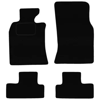 Dywaniki welurowe MOTOS Standard™ do Mini Cooper 2006-2014 - Czarno-biała lamówka materiałowa