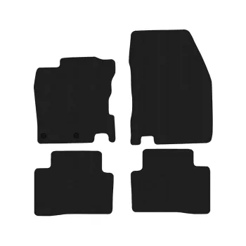Dywaniki welurowe MOTOS Premium™ do Nissan Qashqai 2013-2021 - Czarna lamówka skórzana (błyszcząca) obszyta czarną nicią