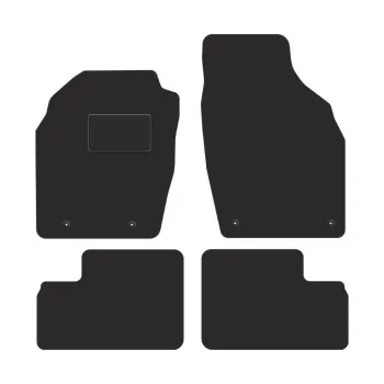 Dywaniki welurowe MOTOS Standard™ do Opel Agila A 2000-2007 - Czarno-brązowa lamówka materiałowa wersja po liftingu (2002-2008) - 4 stopery