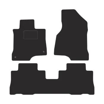 Dywaniki welurowe MOTOS Standard™ do Chevrolet Captiva 2006-2018 - Czarna lamówka materiałowa 2-rząd siedzeń jednoczęściowy