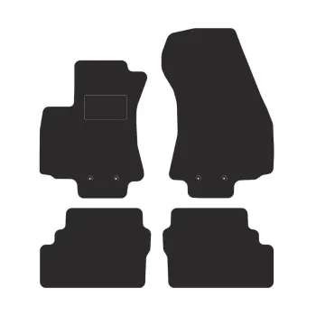 Dywaniki welurowe MOTOS Standard™ do Opel Zafira A 1999-2005 - Czarno-szara lamówka materiałowa przed liftingiem (1993-2003) - rozstaw stoperów 12cm
