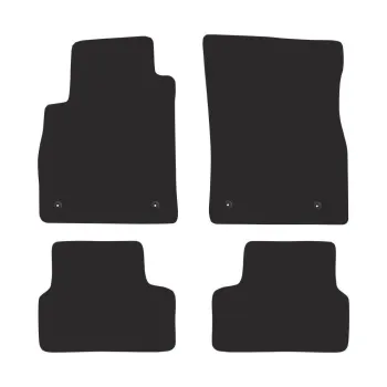 Dywaniki welurowe MOTOS Premium™ do Chevrolet Cruze 2008-2016 - Czarna lamówka skórzana (błyszcząca) obszyta białą nicią