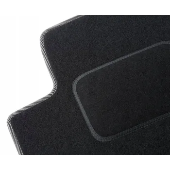 Dywaniki welurowe Standard do DS DS3 Crossback od 2018 - Czarno-biała lamówka materiałowa, Crossover