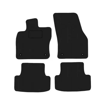 Dywaniki welurowe MOTOS Standard™ do SEAT Ateca od 2016 - Czarno-biała lamówka materiałowa