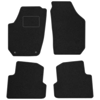 Dywaniki welurowe MOTOS Standard™ do SEAT Cordoba II 2002-2009 - Czarno-szara lamówka materiałowa 2 stopery