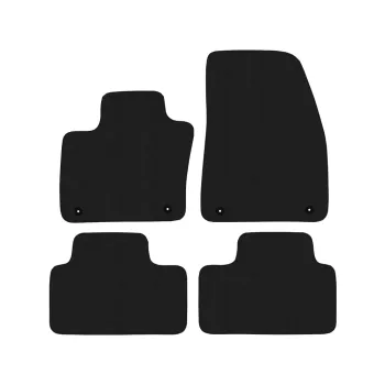 Dywaniki welurowe MOTOS Premium™ do Volvo XC40 od 2018 - Czarna lamówka skórzana (błyszcząca) obszyta białą nicią