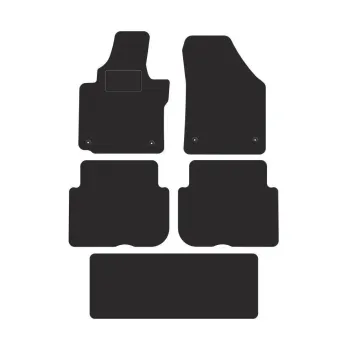 Dywaniki welurowe MOTOS Standard™ do Volkswagen Touran 2003-2015 - Czarna lamówka materiałowa przed liftingiem (2003-2010) - stopery okrągłe - wersja